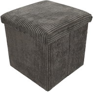 Storagesolutions Corduroy stool with storage TOBO, 38 × 38 × 38 cm, grey - Ottoman