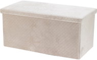 Storagesolutions MODUS velour stool with storage, 76 × 38 × 38 cm, white - Ottoman