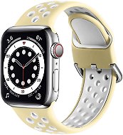 Strapido dvoubarevný perforovaný s přezkou pro Apple Watch 38/40/41 mm, Žluto bílý - Watch Strap