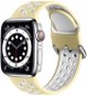 Strapido dvojfarebný perforovaný s prackou na Apple Watch 42/44/45 mm, Žlto-biely - Remienok na hodinky