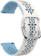 Strapido dvojfarebný perforovaný s prackou na Quick release 20 mm, Béžovo-modrý - Remienok na hodinky