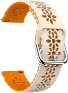 Strapido dvojfarebný perforovaný s prackou na Quick release 20 mm, Béžovo oranžový - Remienok na hodinky