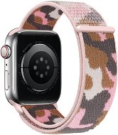 Strapido nylonový CAMO pro Apple Watch 42/44/45 mm Růžová kamufláž - Watch Strap