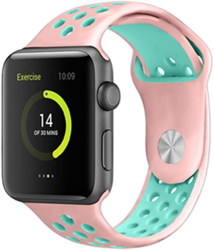 Strapido perforovaný pro Apple Watch 38/40/41 mm Růžovo tyrkysový - Watch Strap - Main image