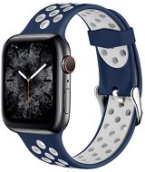 Strapido perforovaný s přezkou pro Apple Watch 38/40/41 mm Tmavě modro bílý - Watch Strap