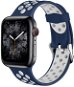 Strapido perforovaný s přezkou pro Apple Watch 42/44/45 mm Tmavě modro bílý - Watch Strap