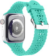 Strapido perforovaný s prackou na Apple Watch 42/44/45 mm Tyrkysový - Remienok na hodinky