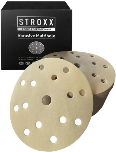 STROXX Sanding papers with holes, grit 180, diameter 150 mm, 100 pcs/pack - Sandpaper - Main image