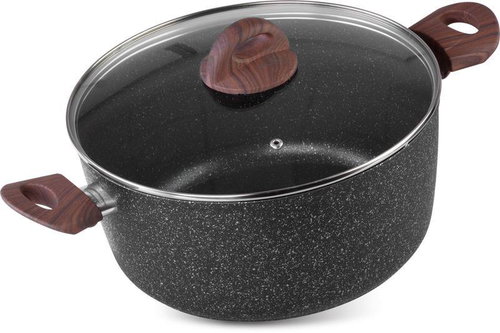 MagicHome Pot Black Marble Line, 24 cm, 4,0 l, with lid - Pot - Main image