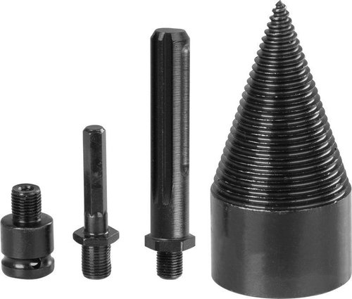 Strend Pro mandrel, splitting wedge, cone, 60 mm, 3 × adapter, for wood - Wedge - Main image