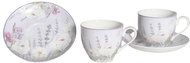 Home Elements Set of two porcelain cups 270 ml with saucers, Lavender - Cup