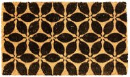 Home Elements Rohožka gumová kokosová Černé Květiny na Hnědé 43 × 73 cm - Rohožka