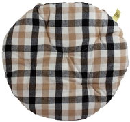 Home Elements Kulatý prošívaný podsedák, O 40 cm, kostičkovaný, béžovo-černý - Chair Cushion