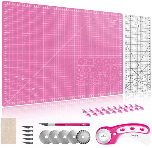 Texi Craft Pink patchwork set 60 × 45 cm - Cutting Mat - Main image
