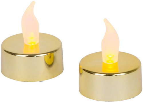 Strend Pro LED tea light, 2 pcs, gold, floating flame - LED Candle - Main image