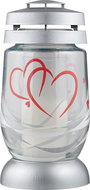 Strend Pro candle holder 3S 13 Hearts, 22 cm, for grave, with 36 h refill - Candle