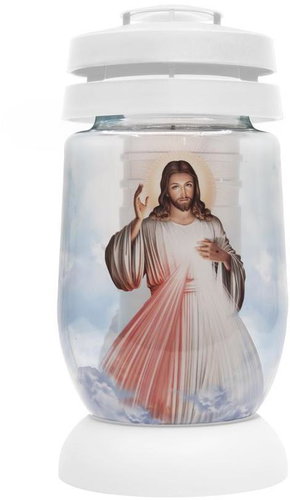 Strend Pro Jesus 3D candlestick, 22 cm, for grave, with 36 h refill - Candle - Main image