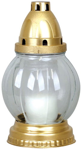 Strend Pro Grave censer, clear glass, gold, 18 h - Candle - Main image