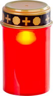 Strend Pro TG-10, with LED candle, for grave, red, 12 cm, (2 × AA included) - LED Candle