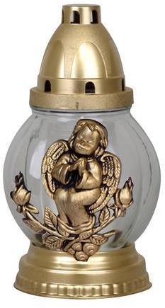 Strend Pro Grave candle, clear glass, with cherub, 18 h - Candle - Main image
