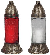 Strend Pro Grave candle, red/white glass, 28 h - Candle