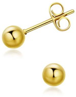 STYLE4 Puzetové náušnice 6 mm - kulička, pecka, zlatá ocel - Náušnice