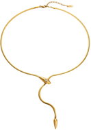 Style4 Snake chain Snake with cubic zirconia, golden steel - Necklace