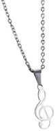 Style4 Chain with pendant violin key, silver steel - Necklace