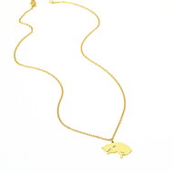 Style4 Chain with pendant cat Angeles, golden steel - Necklace