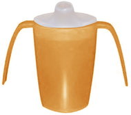 Sundo Mug with Two Handles, Lid for Drinking and Liquid Meals, 220ml, Orange - Mug