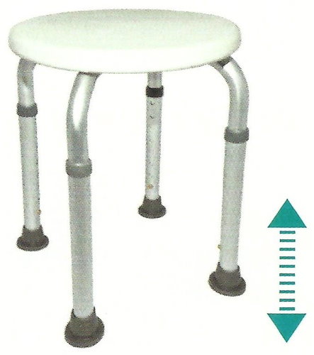 Sundo Shower Seat with Adjustable Height 35-53cm, Round Seat - Showe Seat - Main image