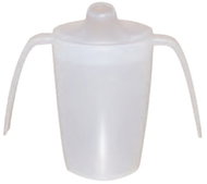 Sundo Mug with Two Handles, Lid for Drinking and Liquid Meals, 220ml, Transparent - Mug