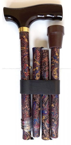 Sundo Folding Support Stick, Height 85-95cm, Oriental - Walking stick - Main image