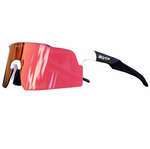 Scvcn Pánské sportovní brýle, sluneční, Anghallean, červená růžová sklíčka, černo-bílá, uni - Glasses - Main image