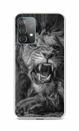 TopQ Cover Samsung A52 silicone Black and white lion 58647 - Phone Cover