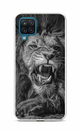 TopQ Cover Samsung A12 silicone Black and white lion 58638 - Phone Cover