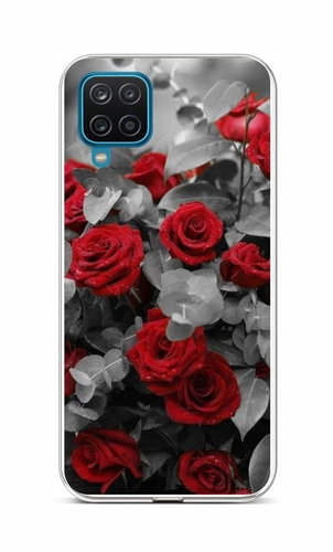 TopQ Cover Samsung A12 silicone Red Rose mix 58613 - Phone Cover - Main image