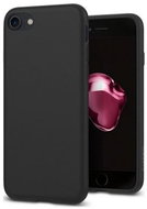 Spigen Cover Liquid Crystal iPhone SE 2022 silicone black matte 71025 - Phone Cover