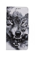 TopQ Xiaomi Redmi 9 book case Black and white wolf 63713 - Phone Case
