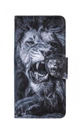 TopQ Case Samsung A12 book Black and white lion 60149 - Phone Case