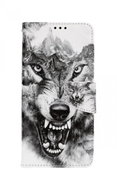 TopQ Case Samsung A12 book Black and white wolf 60118 - Phone Case