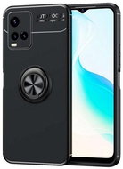 TopQ Cover Vivo Y21s silicone black with black ring 69333 - Phone Cover