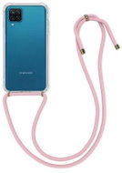 TopQ Cover Samsung A12 silicone with pink cord transparent 61213 - Phone Cover