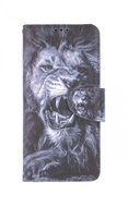 TopQ Case Vivo Y20s booklet Black and white lion 71285 - Phone Case