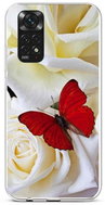 TopQ Cover Xiaomi Redmi Note 11 silicone Red butterfly 71784 - Phone Cover