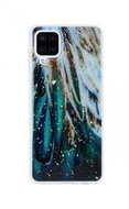 TopQ Cover Gold Glam Samsung A12 silicone Feathers 70323 - Phone Cover
