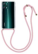 TopQ Kryt Realme 9 Pro silikón s ružovou šnúrkou priehľadný 73350 - Kryt na mobil