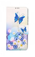 TopQ Kryt Xiaomi Redmi 9A knižkový Biely s motýlikom 51522 - Kryt na mobil