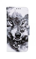 TopQ Case Xiaomi Redmi Note 11 book Black and white wolf 73655 - Phone Case