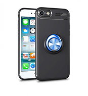 TopQ Cover iPhone SE 2020 silicone black with blue ring 49630 - Phone Cover